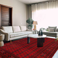 Handmade Wool Oriental Bokhara Area Rug 84x113in (ID 9223)