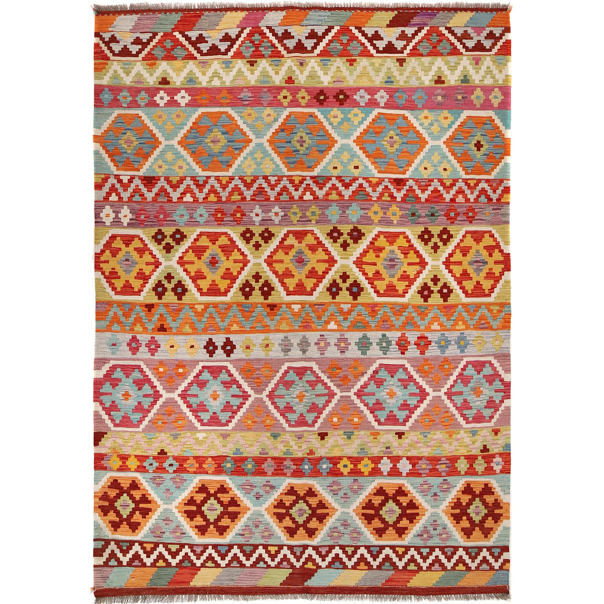 Handmade Vegetable Kilim 5' 9" x 8' 4" (ft) - No. B30568