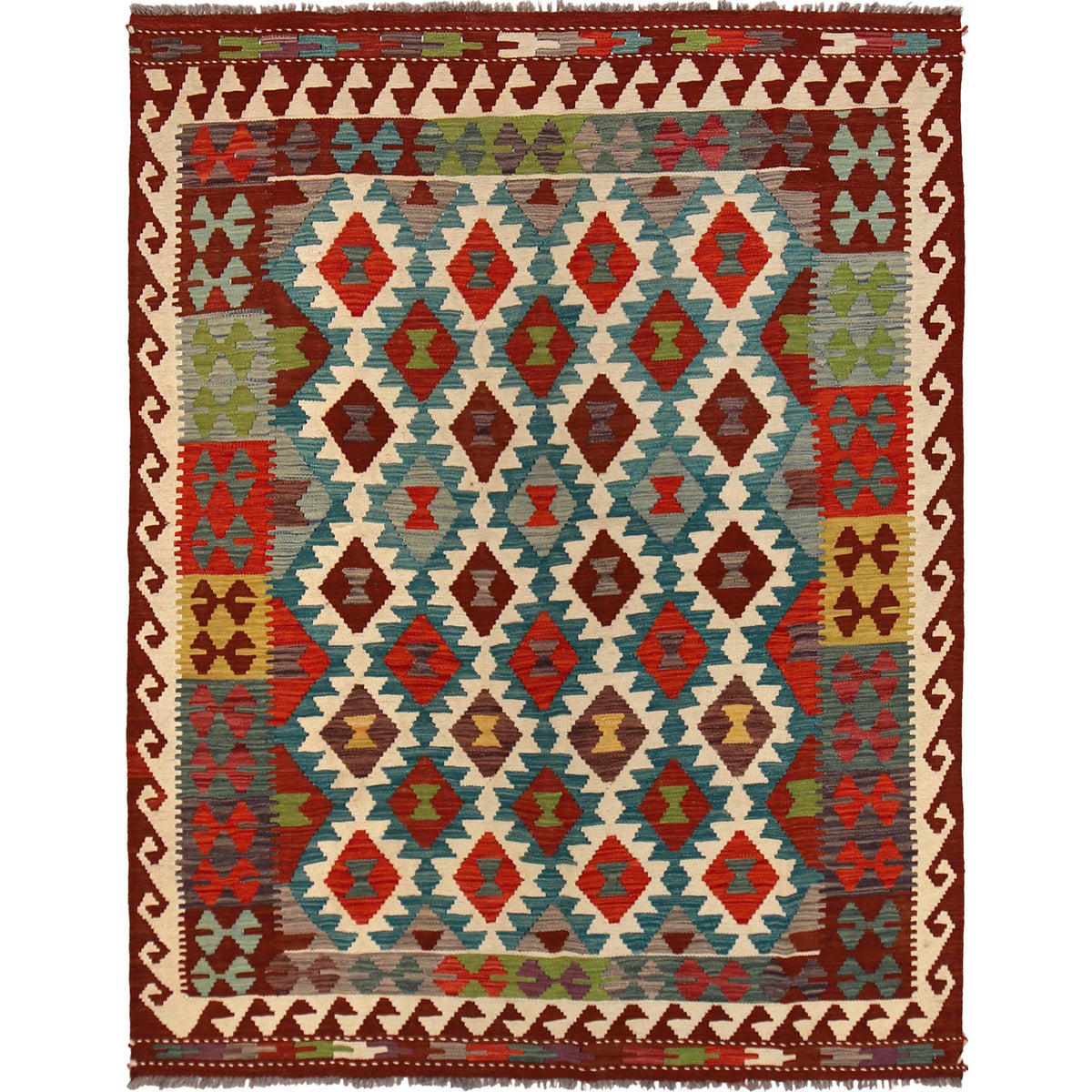 Handmade Vegetable Kilim 5' 3" x 6' 10" (ft) - No. B30597