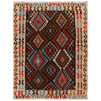 Handmade Vegetable Kilim 5' 0 x 6' 6 (ft) - No. B34720