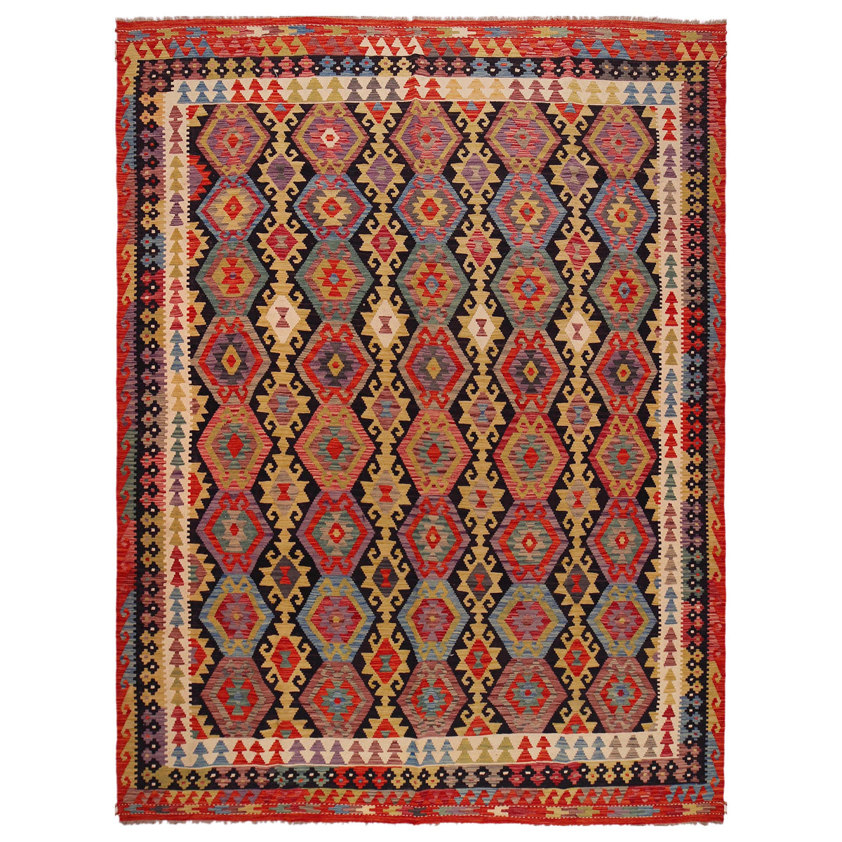 Handmade Vegetable Kilim 8' 5 x 11' 7 (ft) - No. B35924