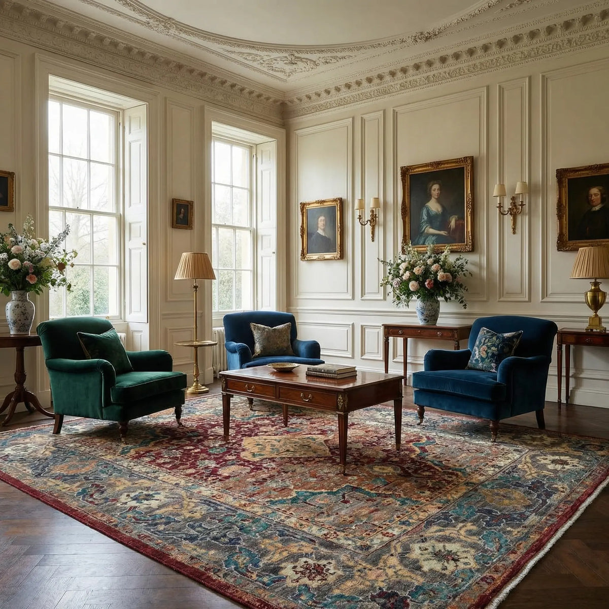 Château de Fontainebleau Red Rug 244 × 305 cm | Hand-Knotted Luxury ...