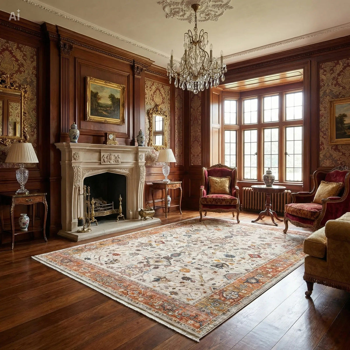Terracotta Bazaar Turkish Rug - Aladdinrugs