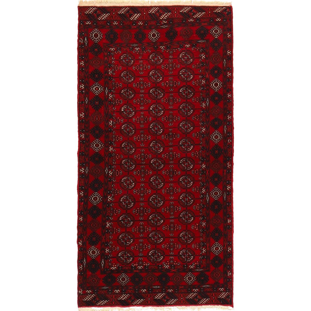 Handmade Bokhara Runner Wool-Rug 34 x 68 (in) (ID 22927)