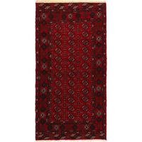 Handmade Bokhara Runner Wool-Rug 34 x 68 (in) (ID 22927)