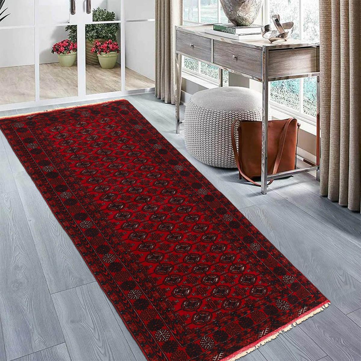 Handmade Bokhara Runner Red 84 x 168 cm (ID G22931)