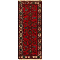 Handmade Wool Bokhara Runner Rug Red 71x172cm (ID G22934)
