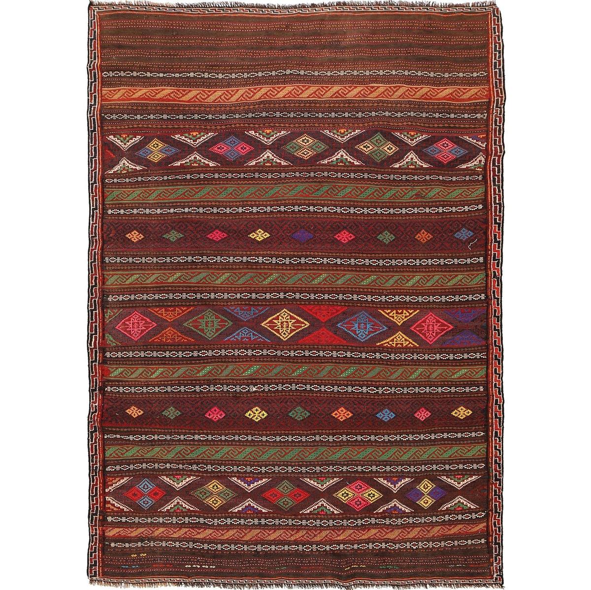 Handmade Oriental Laghari Kilim Rug – 156 × 233 cm | Wool Flatweave Dhurrie
