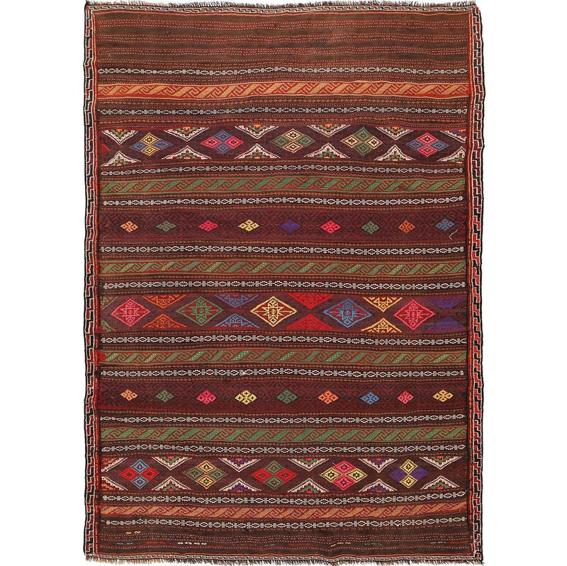 Handmade Oriental Laghari Kilim Rug – 156 × 233 cm | Wool Flatweave Dhurrie