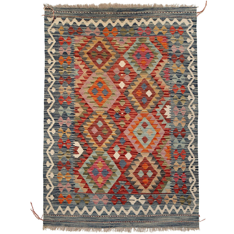 Handmade Vegetable Kilim 4' 1 x 5' 7 (ft) - No. G25916