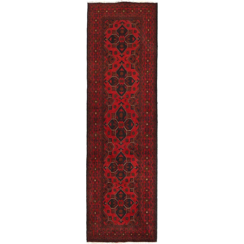 Handmade Red Khal Mohammadi Wool Runner 31x112in (ID G29259)