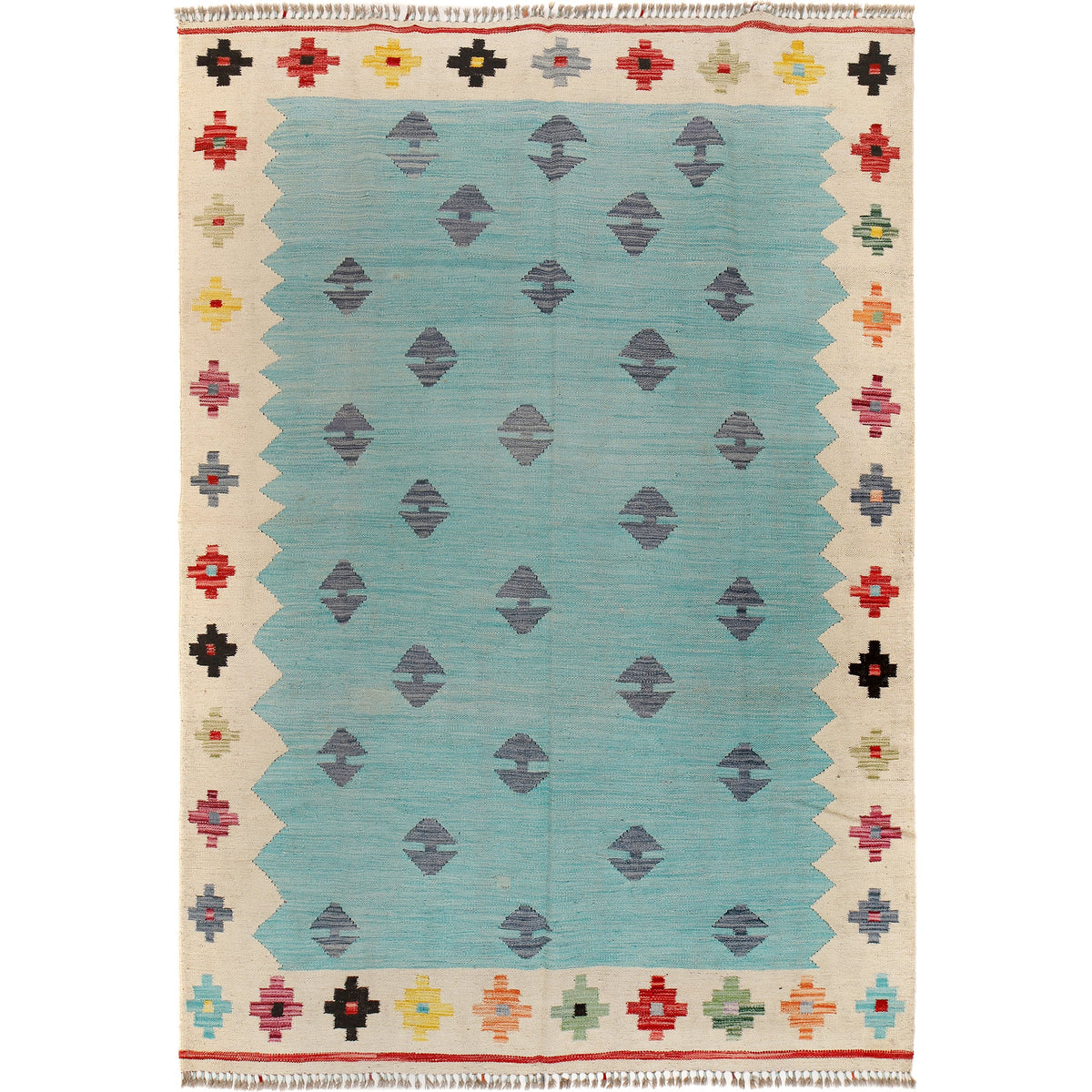 Handmade Vegetable Kilim 5' 7" x 8' 4" (ft) - No. G29673