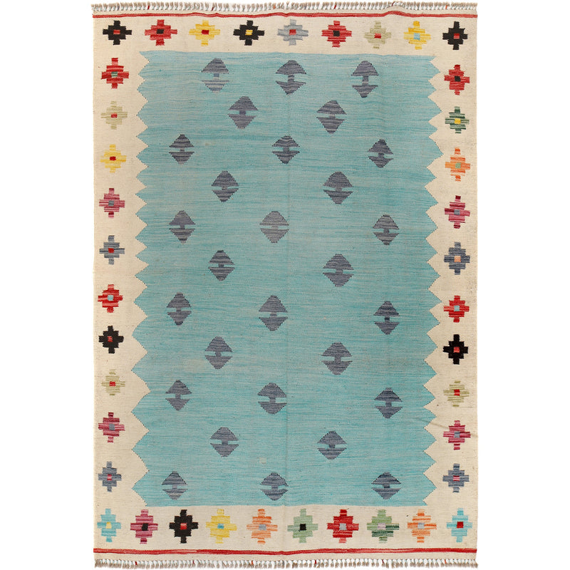Handmade Vegetable Kilim 5' 7" x 8' 4" (ft) - No. G29673