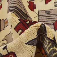 Handmade Ivory Wool War Rug 50 x 73in (ID G31653)