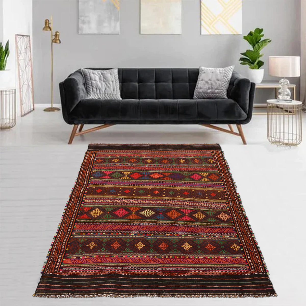 Entryway Flatweave Kilim 4' 10" x 7' 0" (ft) - No. G31685