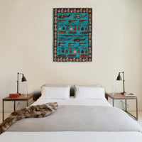 Blue Handmade Wool Area Rug 41x57 in (ID G34406)