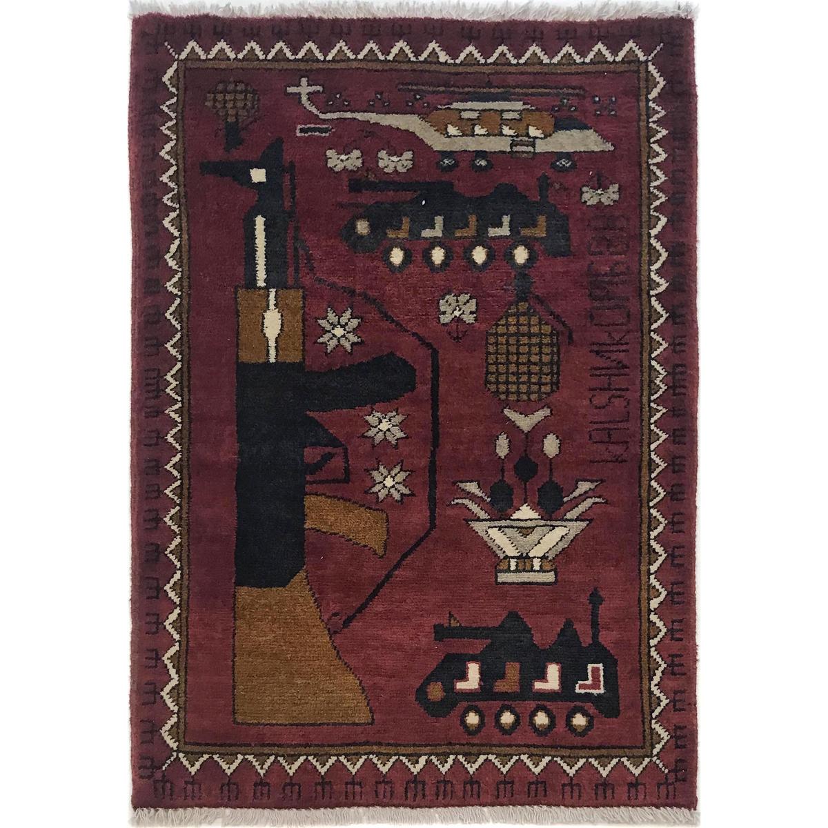 Handmade Wool War Rug 64 x 89 (cm) (ID G34421)
