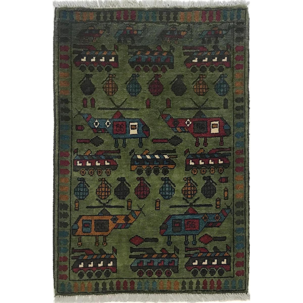 Handmade Wool Area Rug 60 x 88 cm (ID G34437)