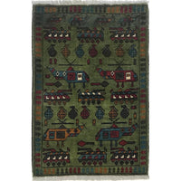 Handmade Wool Area Rug 60 x 88 cm (ID G34437)
