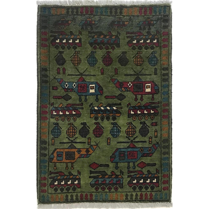 Handmade Wool Area Rug 60 x 88 cm (ID G34437)