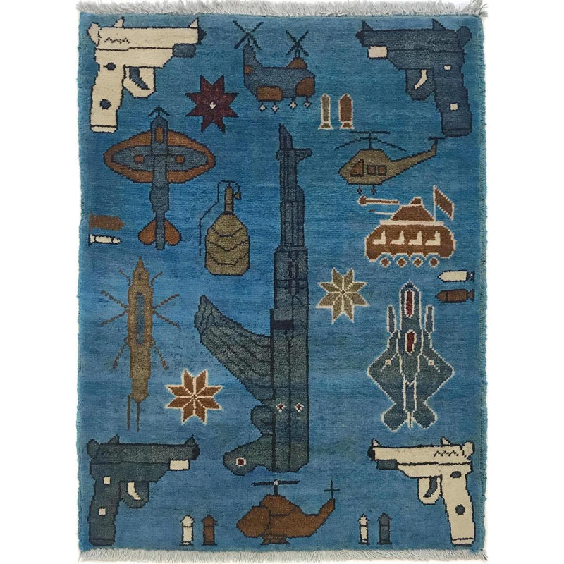 Handmade Wool War Area Rug 61x82 cm (ID G34387)