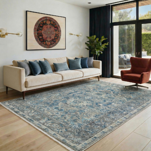Arctic Blue Signature Medallion Rug 154 × 244 cm (5 x 8)