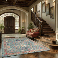 French Blue Cherry Blossom Rug 244 × 305 cm (8 x 10)