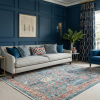 French Blue Cherry Blossom Rug 244 × 305 cm (8 x 10)