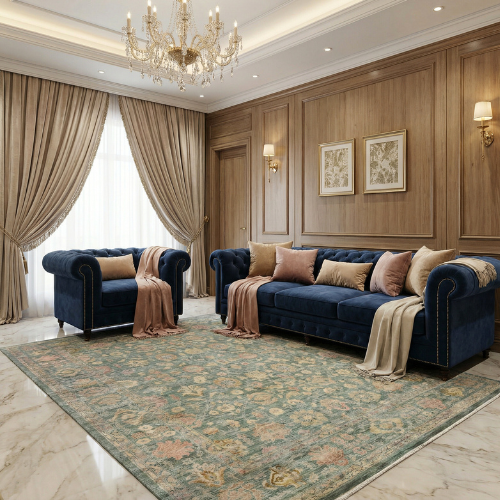 Sage Heirloom Floral Rug 244 × 305 cm (8 x 10)