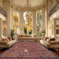 Wine & Saffron Wildlife Rug 244 × 305 cm (8 x 10)