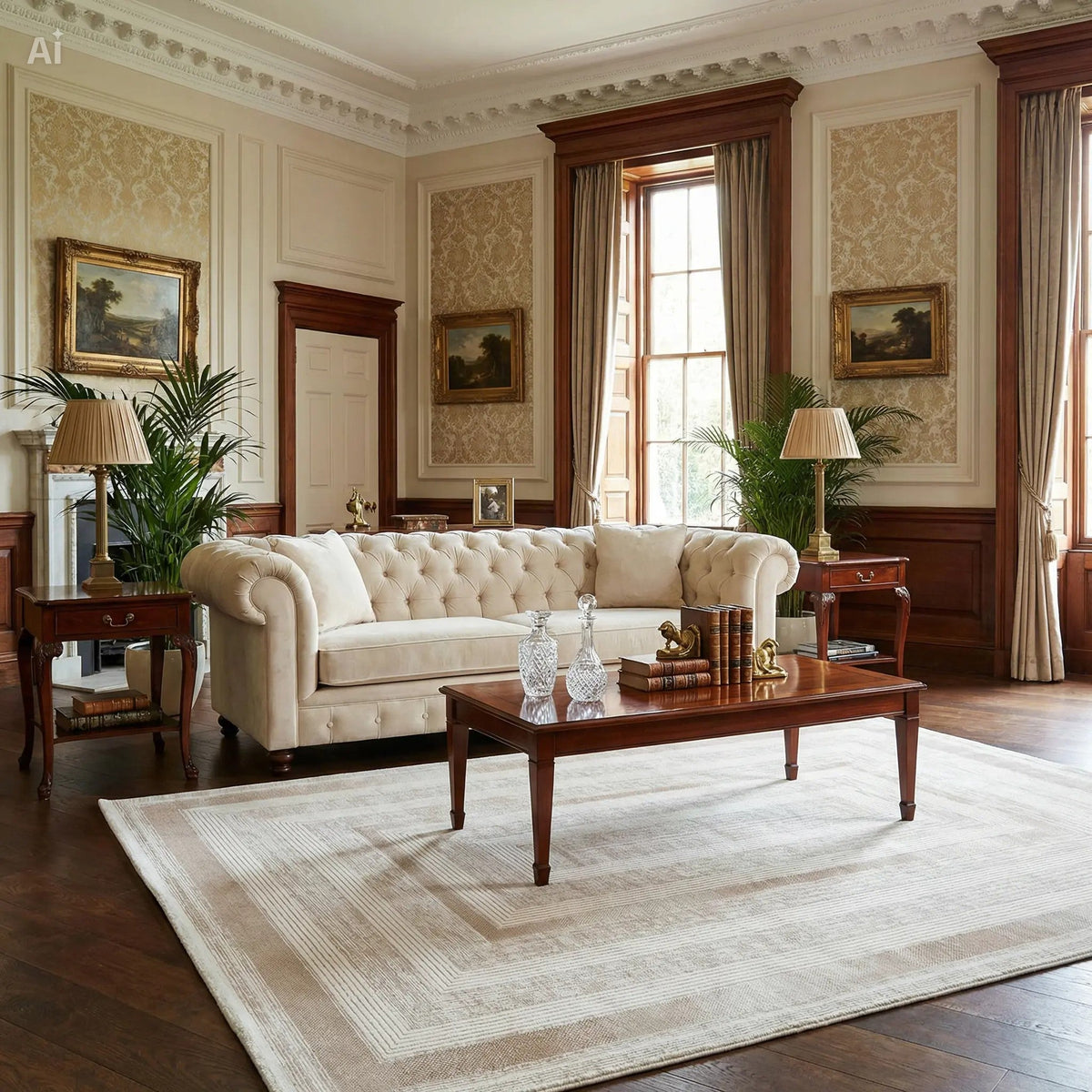 Ivory Depth Lines Rug - Aladdinrugs
