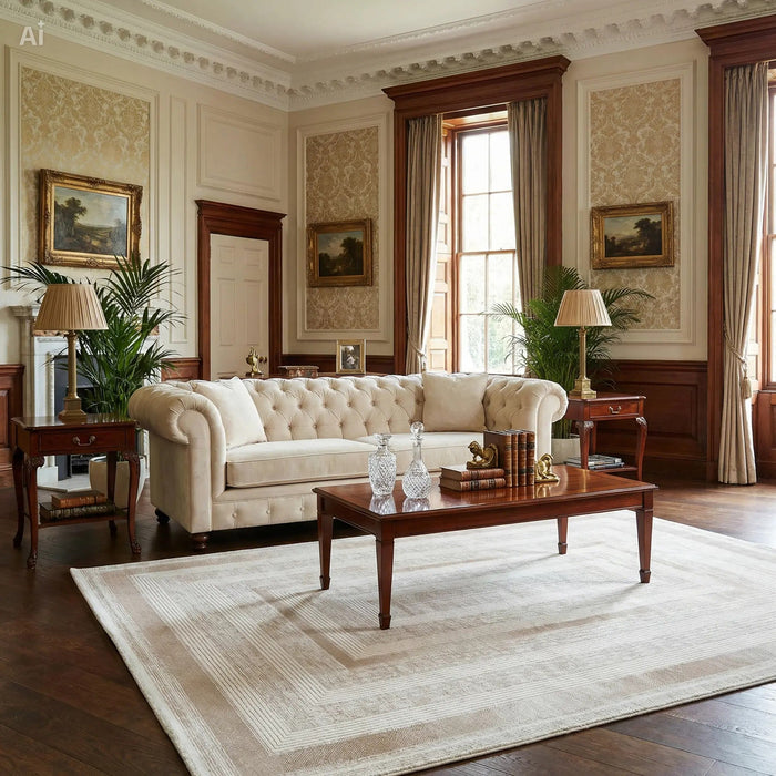 Ivory Depth Lines Rug - Aladdinrugs