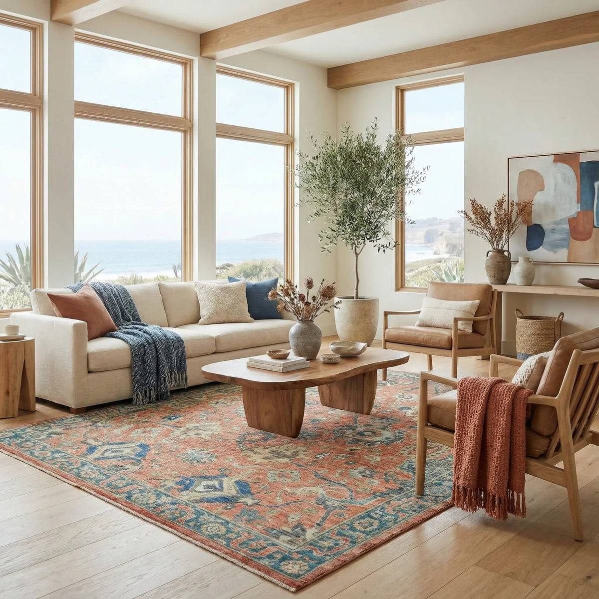 The Sunlit Floral Mosaic Rug 244 x 305 cm