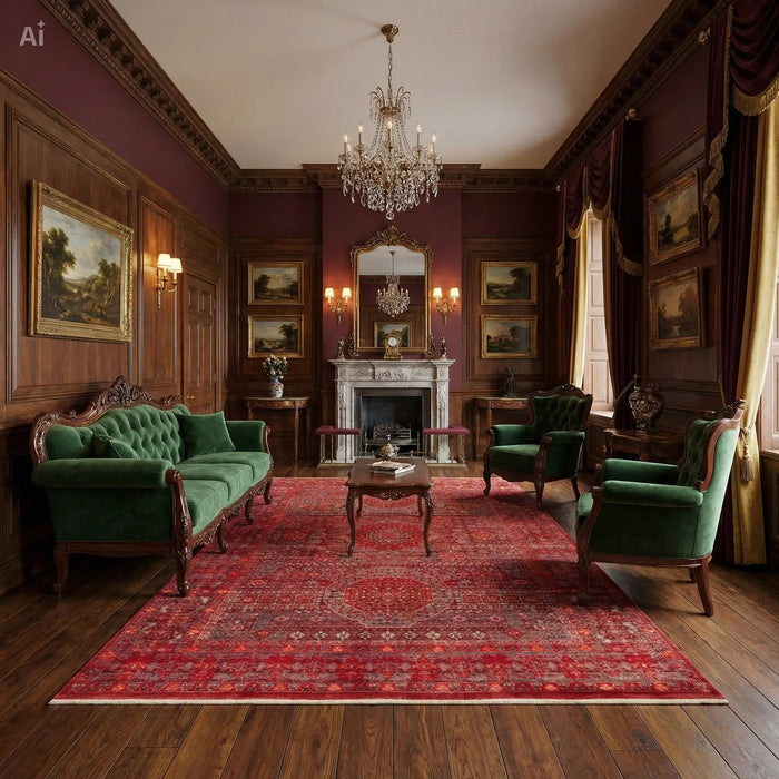 Antique Serapi Red Turkish Rug - Aladdinrugs