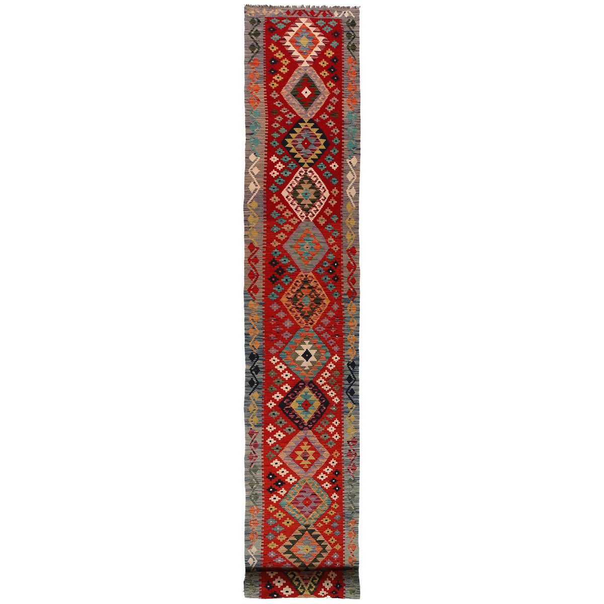 Vegetable Kilim Runner 2' 6" x 22' 0" (ft) - No. P34956