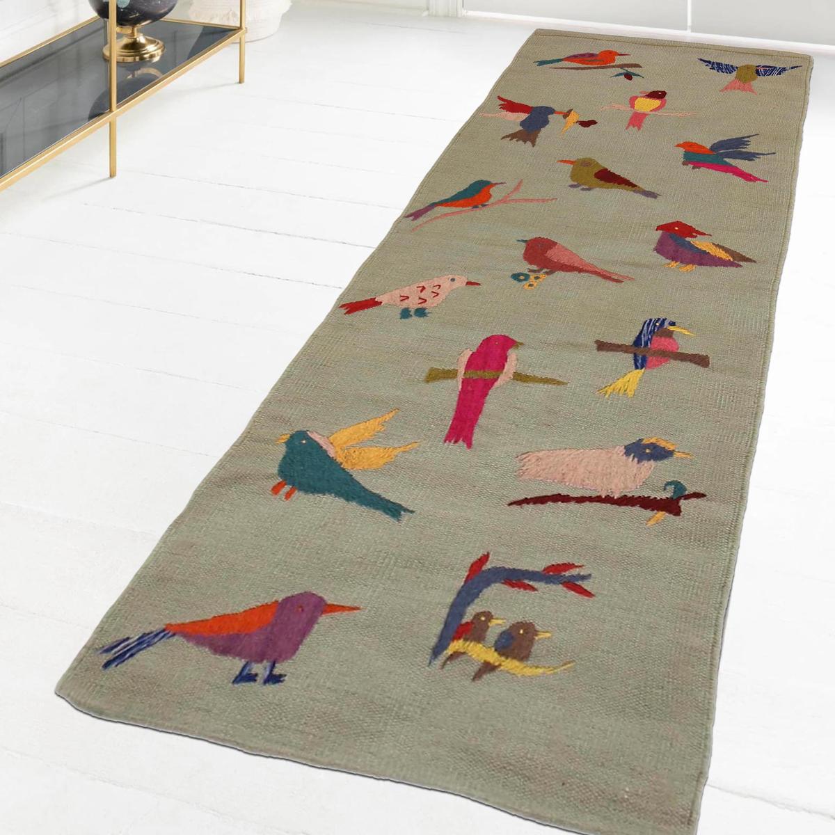 Handmade Embroidery Kilim Runner Rug – 24 x 73.6 in – P35158