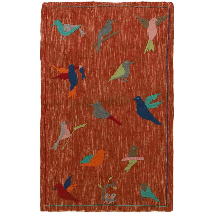 Handmade Embroidery Kilim Red Rug – 79 x 125 cm – P35160