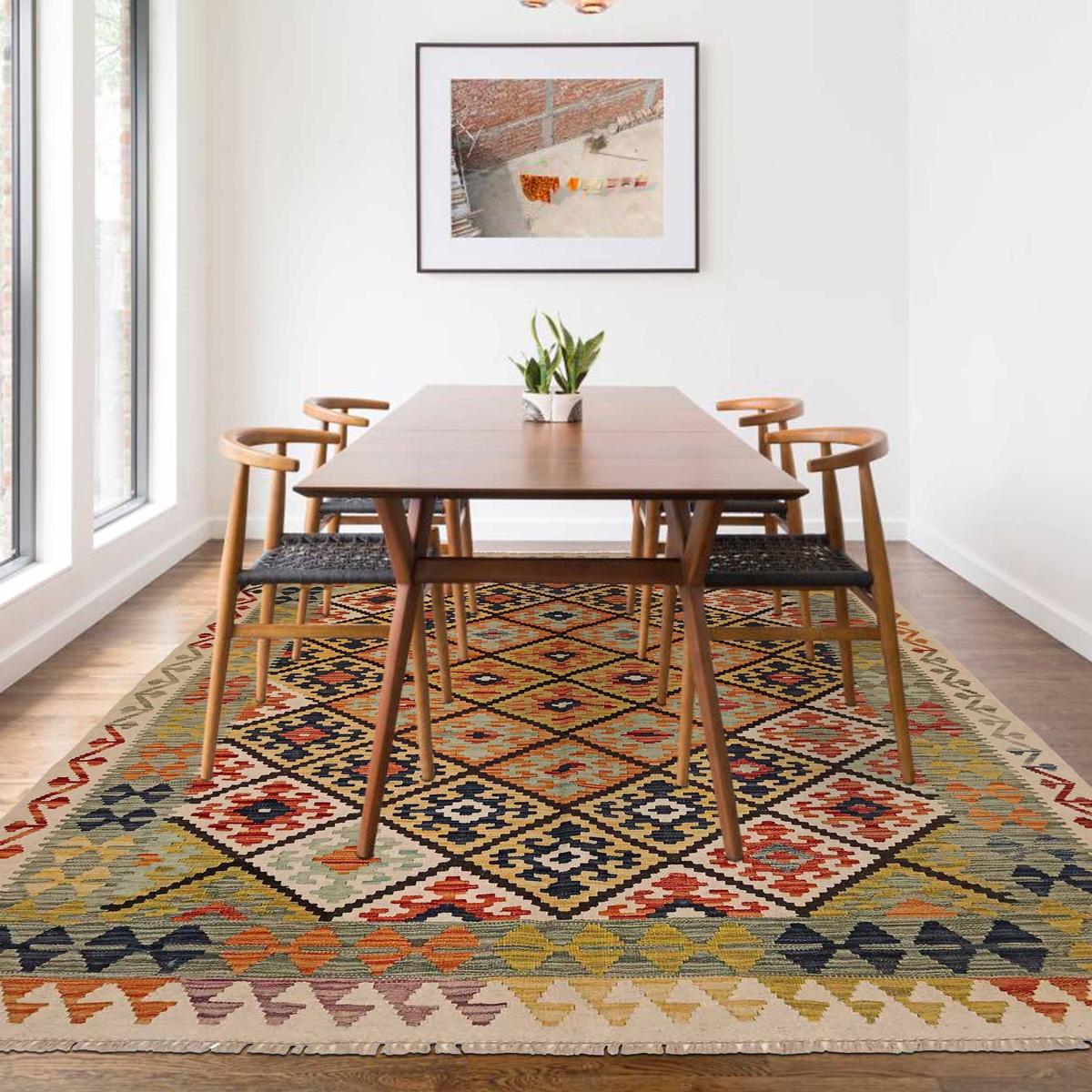 Handmade Vegetable Kelim 5' 7" x 7' 11" (ft) - No. P35224