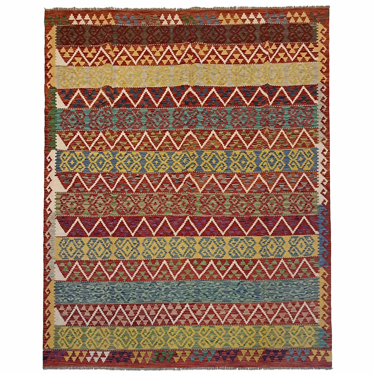 Handmade Vegetable Kelim 8' 3" x 9' 9" (ft) - No. P35382