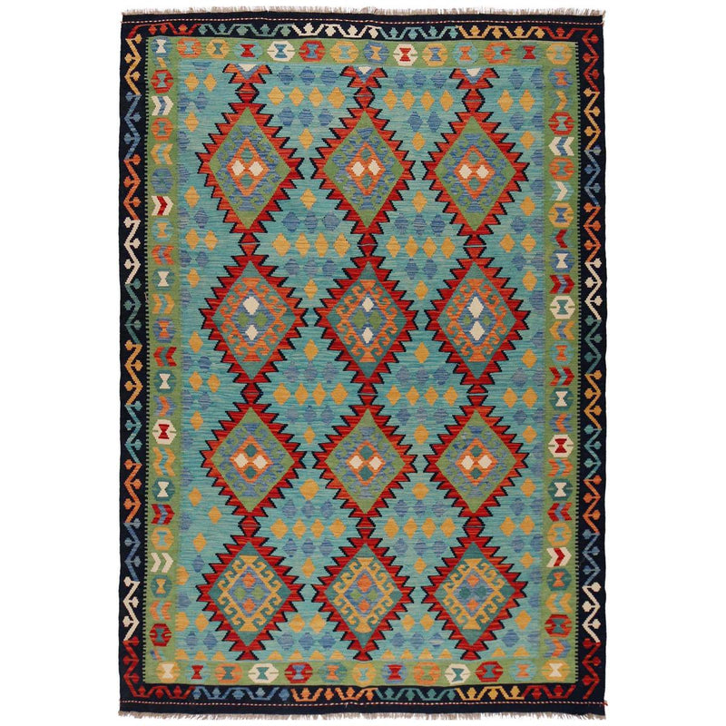 Handmade Vegetable Kelim 6' 7" x 9' 7" (ft) - No. P36074