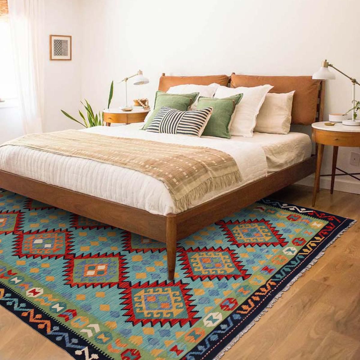 Handmade Vegetable Kelim 6' 7" x 9' 7" (ft) - No. P36074