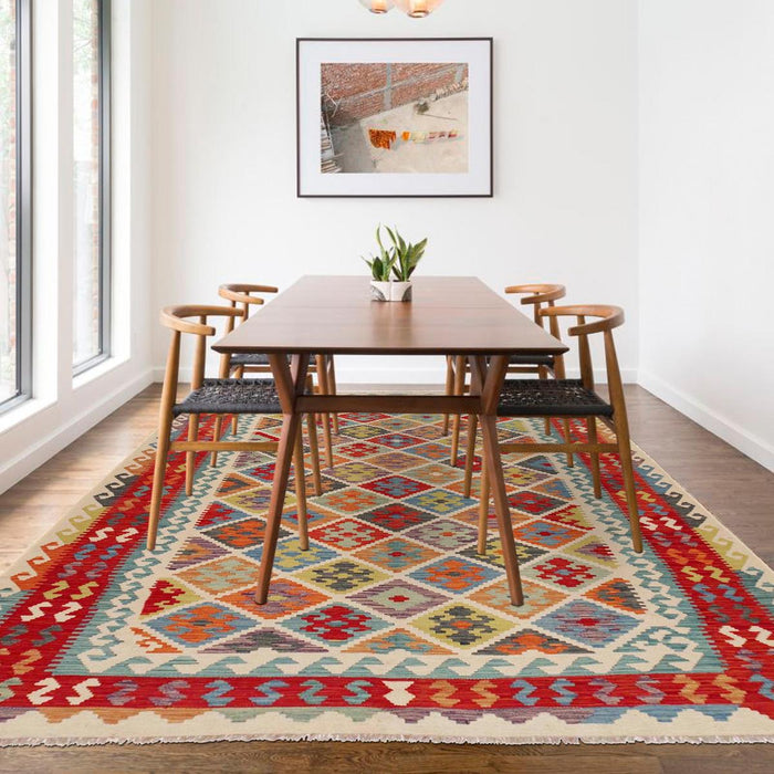Handmade Vegetable Kilim 6' 8" x 9' 9" (ft) - No. P36075
