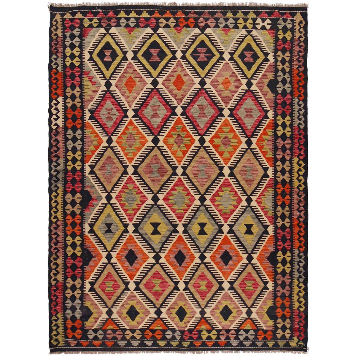 Handmade Vegetable Kelim 6' 4" x 9' 7" (ft) - No. P36076