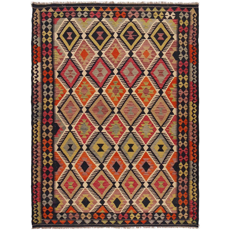 Handmade Vegetable Kelim 6' 4" x 9' 7" (ft) - No. P36076