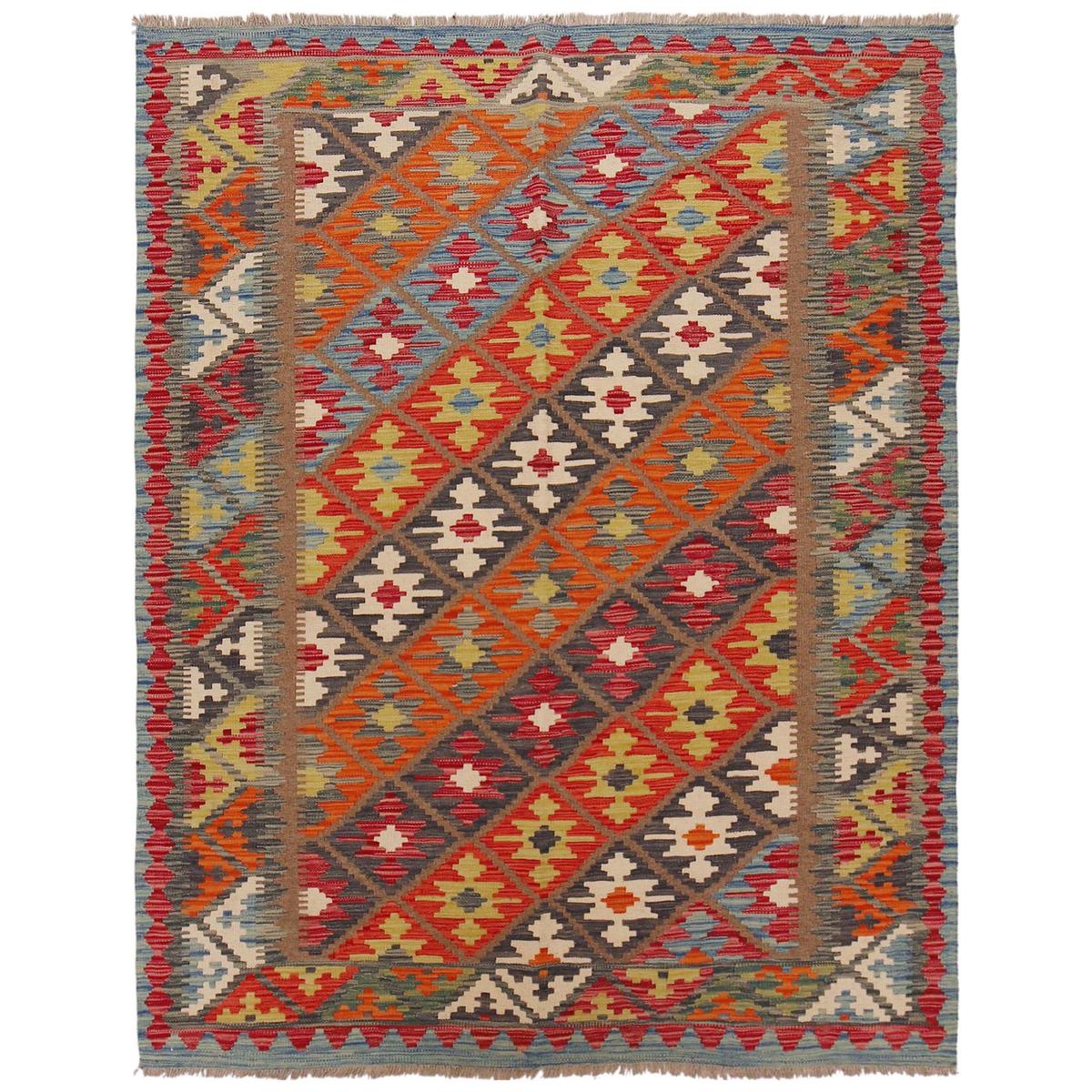 Handmade Vegetable Kilim 5' 2" x 6' 8" (ft) - No. P36098