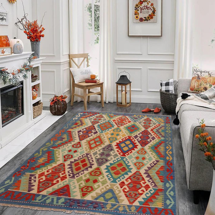 Handmade Wool Kilim Rug 59.8 x 81.1 in (ID P36099)