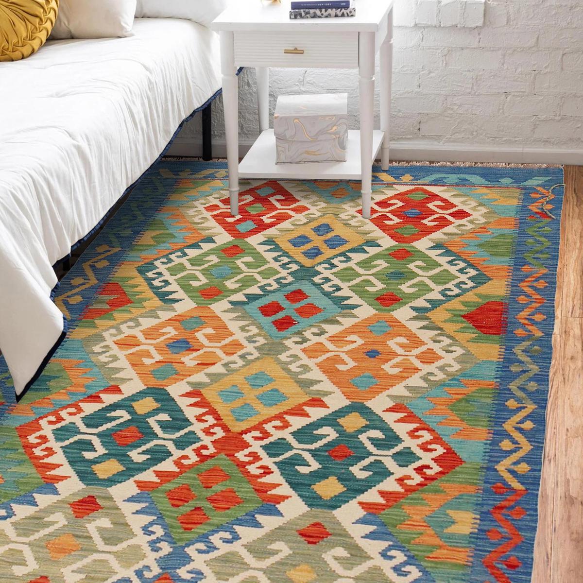 Handmade Wool Kilim Rug 122 x 177 cm (ID P36117)