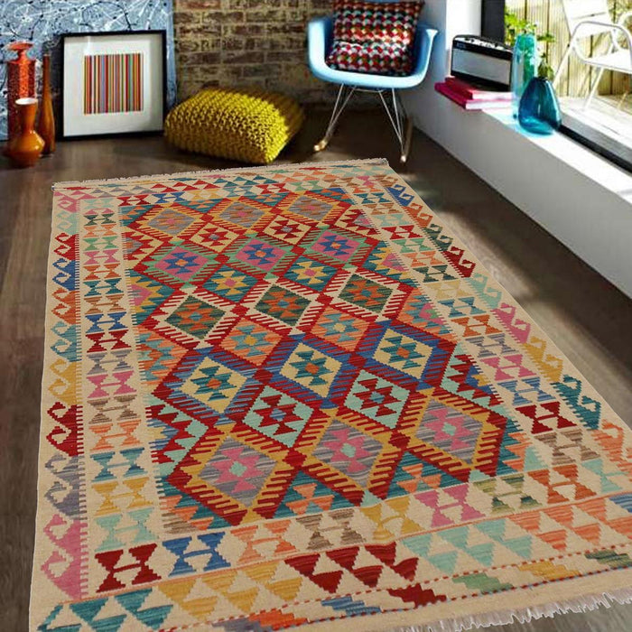 Handmade Wool Kilim Rug 50 x 73 in (ID P36124)