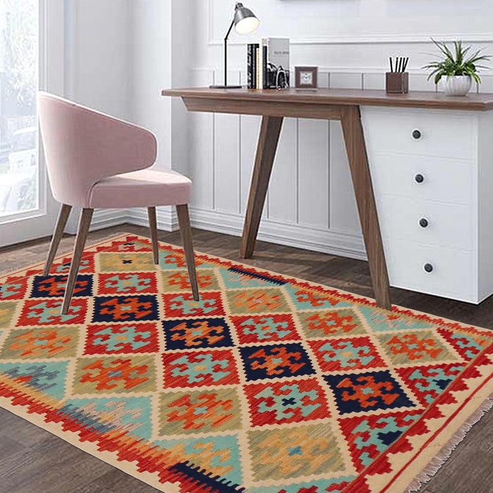 Handmade Wool Kilim Area Rug 43×59 inch (ID P36136)