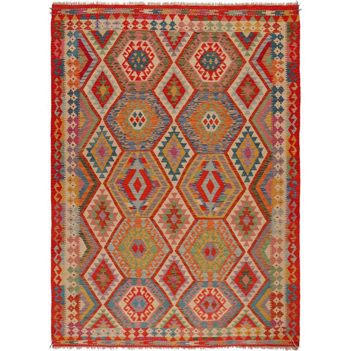 Handmade Kilim Wool Area Rug 183x254cm (ID P36138)